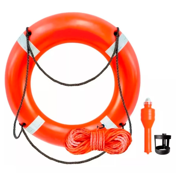 Aro salvavidas certificado NOM de 30” con rabiza Naranja y luz para aro ...