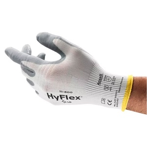 Hyflex 11-800 guantes de espuma de nitrilo-blanco/gris 12P